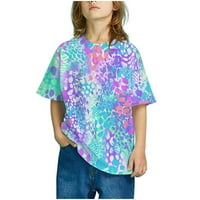 Simplmasygeni Dječji dan Dječji dječji vrhovi Clearence Girls Kratki rukav Gradient Print Tops Child