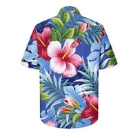 Amidoa muške dnevne majice Estetski havajski ispis Top majica dugmeta kratkih rukava sa džepovima sa