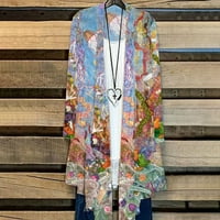 Cardigan za žene Lagani modni šal cvjetni print kimono top bluza za bluzu za plažu lagana jakna za meku košulju