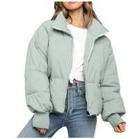 Nova casual ženska kaput za žene žene zimske tople kapuljače Čvrsti patentni zatvarač zadebljanje jakne