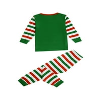 Porodica Suanret Uklapanje božićne pidžame Set Funny PJ Santa Claus ELF Print Sleep Bawer Dugi rukav Tors Striped Print Thators Sets