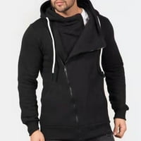 Muški zip hoodie topla džemper jakna s kapuljačom s dugim rukavima kaputi crna 2xl