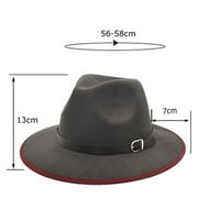 Kašika sa džepom vuneni gornji šešir jazz retro crni ivica vuneni šešir ravni rub sunčani šešir
