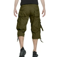 Muški kratke hlače Ljetni kombinezoni casual capris ravne multi džepne hlače muške donje rublje zeleno