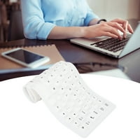Silikonska tastatura, potpuno zapečaćeni dizajn lagana sklopiva prenosna tiha soft mekana udobna USB žičena silikonska tastatura za PC, valjanu tihu softboard [bijela]
