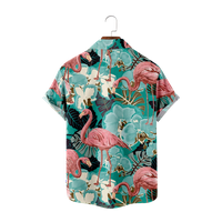 Flamingo Casual majica s kratkim rukavima Havajski top Boys Girls Beach Print Fashion Muška havajska majica, C-XS