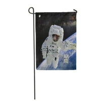 Odijelo astronaut na svemirskoj misiji ove namještene vrtne zastave Dekorativne zastave Baner kuće