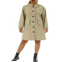 Ženski kaput s kapuljačom dugim kaputima Jednoj grudi, Ležerne prilike Ležerne duljine labavi kaputi