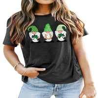 Dnevna majica Svetog Patricka za žene Slatke Gnomes majica Shamrock tiskane košulje kratkih rukava Grafičke