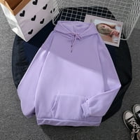 Xinqinghao Hoodie Women Topslong Sleeve PocketDailyloose Bluze za žene Hoodie Purple M