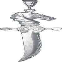 Veliki srebrni mač Sterling s konjima Hilt Charm Privjesak ogrlica gram s dijamantnim rezanim završnom