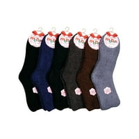 Kuver ženske tople mekane plišane čarape, višebojne boje, 10-13