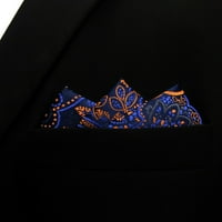 Paisley Orange Plave Black Silk džepni kvadrat Muški Hankies Hanky
