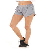 Žene vježbanje sportske kratke hlače Visoka struka dno su čvrste boje Yoga kratke hlače Teretne tajice Vežba mini pantalone Sive l