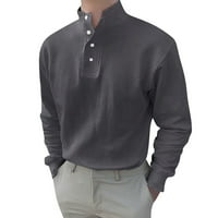 Mafintytpr Majice ispod $ veliko i visoke muške ležerne košulje od pune boje VOLL V TATL košulje dugih