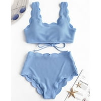 Yubnlvae Womens kupaći kostim dva push up tankini setovi plus veličine kupaći kupaći kostim bikini - plavi m