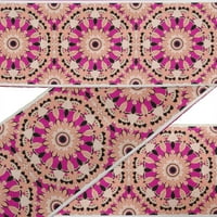 IndijankaVitart žuta Mandala kaleidoskop vrpce tkanine trake za obrt tiskane baršunaste obloge