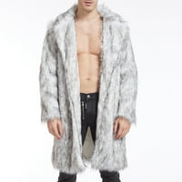 Muška zima Fau Fox-Kršak 'kaput sa okretnim okovratnim jaknama Topli kaput, sivo, XL