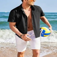 Majica za pamučnu plažu Kayotuas Muška posteljina kratki rukav ležerni majice