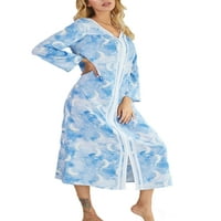 Ženska ležerna labava spavaća odjeća Pidžama - Ženska V-izrez Dugih rukava haljina za spavanje Nighthirt