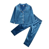 Gureui Toddler Kids Baby Girl Satin Silk Pajamas Ruffle kratki rukav dolje Down Loungewear Noćne hlače