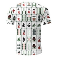 Outfmvch T majice za muškarce muško ljetni casual okrugli izrez Mahjong 3D majica bluza na majici Womens