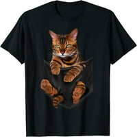Cat Tiger-print u džepnim majicama Mačke za majice