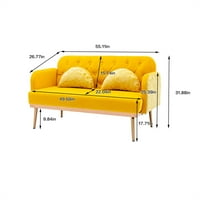 55 Velvet sofa, moderan elegantni lovozeatski kauč sa jastucima i zlatnim metalnim nogama, dvostrukoj
