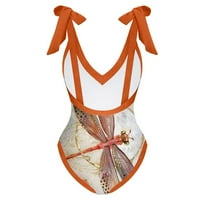 Charella jedno kupanje za žene sa bikini maxi zamotavanje suknji cvjetni print kupaći kostim temmu Tankni Set Orange, 3xl