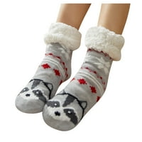 Cuhas Socks Božićni pamuk Ispis Deblje Protu kliznih podnih čarapa za kompresiju tepiha za žene