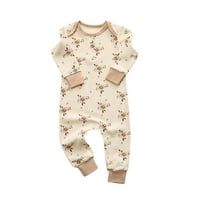 Baby Boys Girls Sleep odjeća Romper s dugim rukavima Grafički print Bodysuit ROMper kombinezon pidžama
