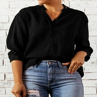 Asvivid Women Vrat Henley bluze Business majica sa rukavima Ležerne prilike bez labavih radova Tunic
