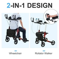 Walmeck Podesivi aluminijumski nosač kolica za invalidska kolica. Naslon za ruke