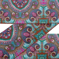 IndijankaVitaNart Brown Paisley i Mandala Kaleidoskop tiskane vrpce TRIM DRŽAVE VELVETE Tkanine za obrta za obrtni pribor za šivanje