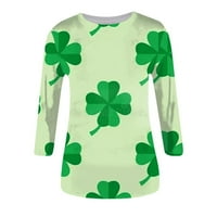 Vivianyo HD Women Plus Veličina Top Clearence Ženska moda St. Patrick's Dan tiskane majice Rukav bluza