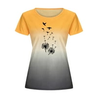 Ženska casual moda ljetna duga gradijent ispis okruglog vrata kratkih rukava majica