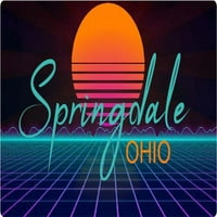 Springdale Ohio Vinil Decal Stiker Retro Neon Design