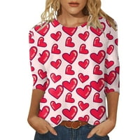 T majice za žene Trendy Fall Valentines Dan Love Majica Ispis stablo Odmor Grafički grafički tee