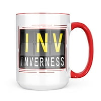 Neonblond Inv Airport Code za poklon za invernez za ljubitelje čaja za kavu