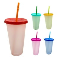 700ml šalice za promjenu boje, plastične čaše za višekratnu upotrebu s poklopcem i slamkama, odraslih