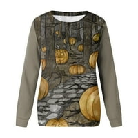 Kuglična ženska bluza Casuvremeni dugih rukava Halloween tiskanje okruglih pulovernih majica