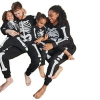 Noć vještica Podudaranje porodice pidžama Spuštajni kosturni ispisani pantski set Halloween Cosplay