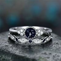 Wefuesd nakit za žene za žene prsten modni ženski nakit dijamantni prstenovi par set parne veličine Prstenje plavi s