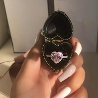 Klasični temperament naušnice Slatko svjetlo i jednostavan dijamantski ružičasti ljubavni prsten Platinum