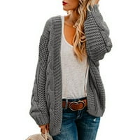 Ženski prevelizirani kardigan džemperi dugih rukava s dugim rukavima