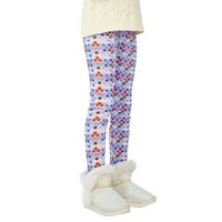 Djevojke zimske tople fleke pantalone djeca dečja zgušnjavala cvjetne tajice duge hlače 3-13y