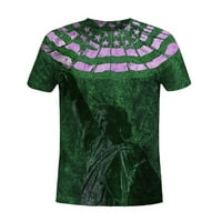 Majice za majice za muškarce Grafički 3D srpnja Zastava uzorka Vintage majica Zelena s