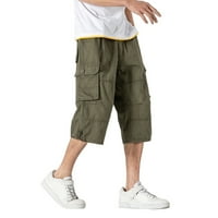 Yievt muški teretni hlače zazor slobodno vrijeme pamučne hlače Čvrsta multi-džepna opterećenja otpornosti