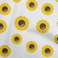 Onuone pamučna svila bijela tkanina cvjetna suncokret silueta šivaće materijal za ispis tkanine uz dvorište