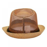 Muškarci Žene Brown Fedora Trilby Gangster Cap Beach Sun Straw Panama Hat Ljeto